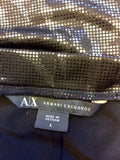 BRAND NEW ARMANI EXCHANGE BLACK & SILVER PRINT LEGGINGS SIZE L - Whispers Dress Agency - Womens Trousers - 2