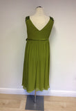 HOBBS LIME GREEN SILK OCCASION DRESS SIZE 12