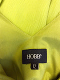 HOBBS LIME GREEN SILK OCCASION DRESS SIZE 12