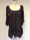BRAND NEW FRENCH CONNECTION BLACK FLORAL PRINT MINI ANNIE DRESS SIZE 8 - Whispers Dress Agency - Womens Dresses - 2
