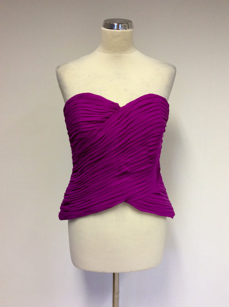 BRAND NEW FRANK USHER FUSCHIA PINK PLEATED CORSET TOP SIZE 16 - Whispers Dress Agency - Womens Tops - 1