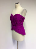 BRAND NEW FRANK USHER FUSCHIA PINK PLEATED CORSET TOP SIZE 16 - Whispers Dress Agency - Womens Tops - 2