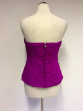 BRAND NEW FRANK USHER FUSCHIA PINK PLEATED CORSET TOP SIZE 16 - Whispers Dress Agency - Womens Tops - 3