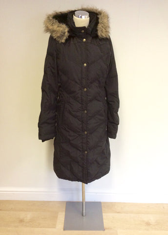 RALPH LAUREN POLO BLACK PADDED DOWN & FEATHER KNEE LENGTH COAT SIZE M - Whispers Dress Agency - Womens Coats & Jackets - 1