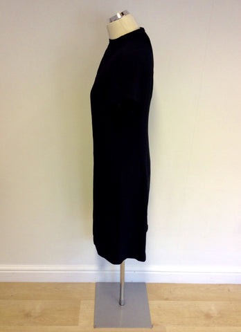 EMPORIO ARMANI NAVY BLUE CAP SLEEVE PENCIL DRESS SIZE 44 UK 12 - Whispers Dress Agency - Sold - 2