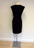 MARCCAIN BLUE & BRONZE SILK PRINT FRONT PENCIL DRESS SIZE N2 UK 10/12 - Whispers Dress Agency - Womens Dresses - 3