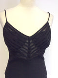 LA PERLA BLACK STRAPPY LACE TRIM COCKTAIL DRESS SIZE 42 UK 10