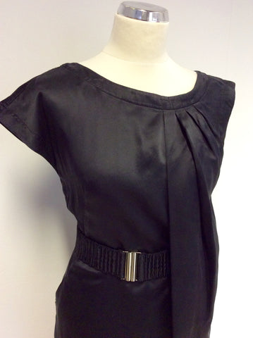 KAREN MILLEN BLACK & MULTI COLOURED PRINT SILK DRESS SIZE 10 - Whispers Dress Agency - Womens Dresses - 3