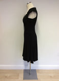 KAREN MILLEN BLACK V NECKLINE DRESS SIZE 10 - Whispers Dress Agency - Womens Dresses - 3