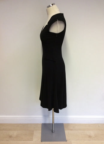 KAREN MILLEN BLACK V NECKLINE DRESS SIZE 10 - Whispers Dress Agency - Womens Dresses - 3