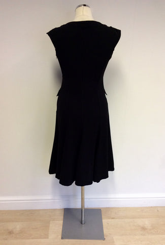 KAREN MILLEN BLACK V NECKLINE DRESS SIZE 10 - Whispers Dress Agency - Womens Dresses - 4