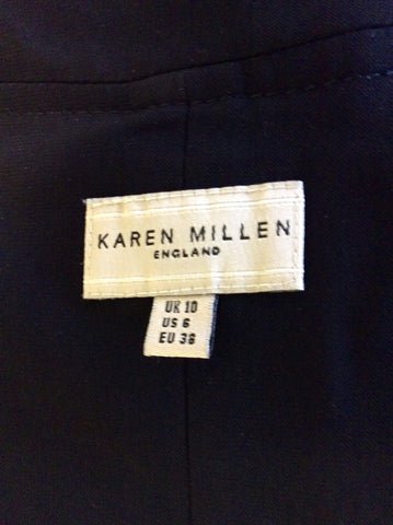 KAREN MILLEN BLACK V NECKLINE DRESS SIZE 10 - Whispers Dress Agency - Womens Dresses - 5