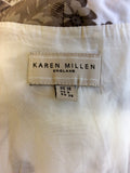 KAREN MILLEN BROWN & WHITE FLORAL PRINT COTTON DRESS SIZE 10 - Whispers Dress Agency - Womens Dresses - 5