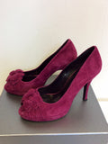 BRAND NEW OFFICE DEEP PINK SUEDE PEEPTOE HEELS SIZE 7/40