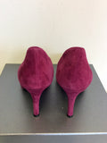 BRAND NEW OFFICE DEEP PINK SUEDE PEEPTOE HEELS SIZE 7/40