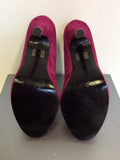 BRAND NEW OFFICE DEEP PINK SUEDE PEEPTOE HEELS SIZE 7/40