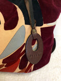 EMILIO PUCCI MULTI COLOURED PRINT CORDUROY & LEATHER SHOULDER BAG