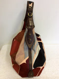 EMILIO PUCCI MULTI COLOURED PRINT CORDUROY & LEATHER SHOULDER BAG