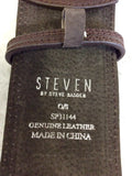 STEVE MADDEN DARK BROWN LEATHER TWIST LOCK BELT ONE SIZE