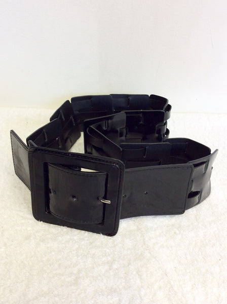 JAEGER BLACK PATENT LEATHER BELT SIZE L