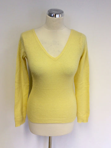 PAUL & JOE LEMON CASHMERE V NECK JUMPER SIZE 2 UK 10