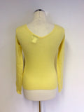 PAUL & JOE LEMON CASHMERE V NECK JUMPER SIZE 2 UK 10