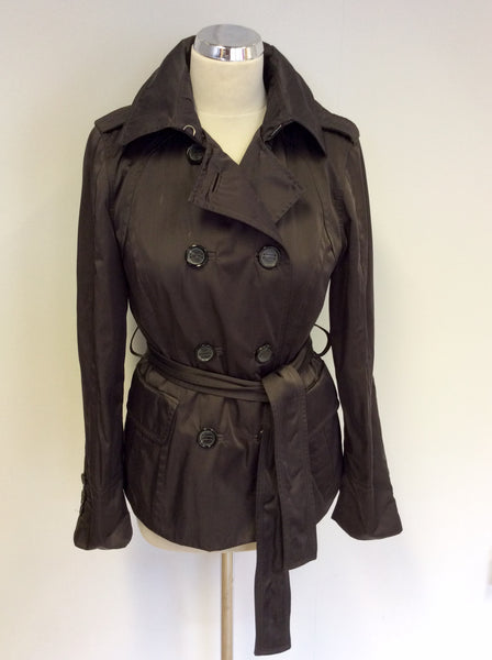 ZARA WOMAN BROWN TIE BELT JACKET SIZE S