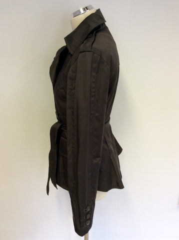 ZARA WOMAN BROWN TIE BELT JACKET SIZE S