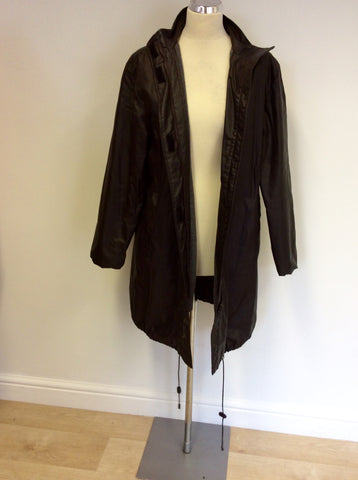 UNITED COLOURS OF BENETTON BROWN WAX COATED COAT SIZE S