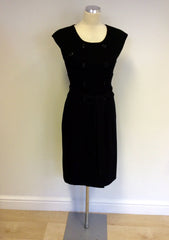 BANANA REPUBLIC BLACK WRAP AROUND TIE BELT DRESS SIZE 10
