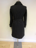 VICTOR VICTORIA CHARCOAL  COTTON TRENCH COAT/MAC SIZE 38 UK 10