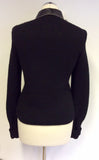 EARL JEANS DARK BROWN LEATHER FRONT & BLACK KNIT CARDIGAN/ JACKET SIZE M