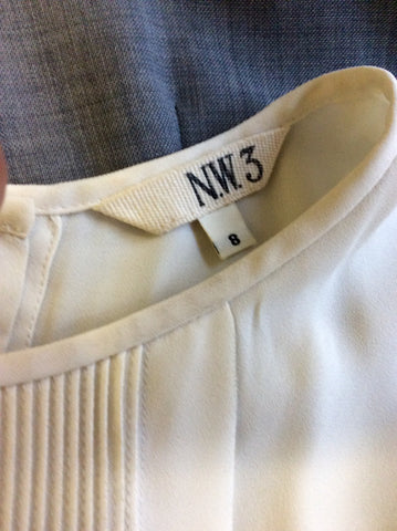 NW3 BY HOBBS IVORY & GREY SKIRT PENCIL DRESS SIZE 8