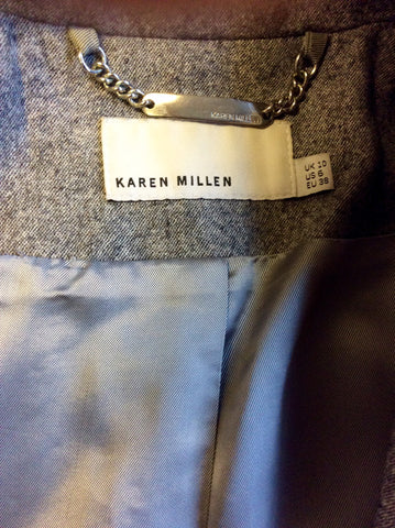 KAREN MILLEN GREY WOOL BLEND JACKET SIZE 10