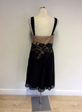 COAST BLACK & TAUPE STRAPLESS/STRAPPY OCCASION DRESS SIZE 16