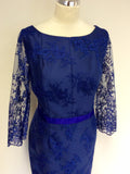 BRAND NEW CARLA RUIZ BLUE LACE SPECIAL OCCASION DRESS SIZE 46 UK 18