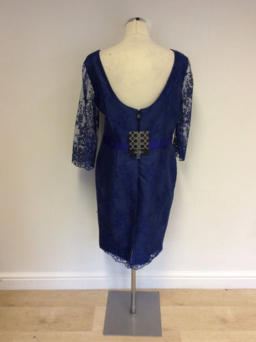 BRAND NEW CARLA RUIZ BLUE LACE SPECIAL OCCASION DRESS SIZE 46 UK 18