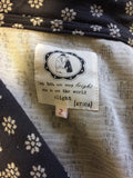 AVOCA DARK GREY PRINT TIE FRONT JACKET COAT SIZE 2 UK 12