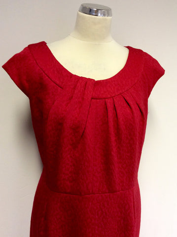 PLANET RED SCOOP NECK PENCIL DRESS SIZE 18