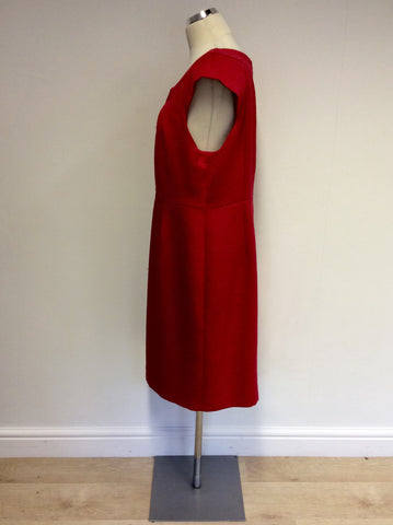 PLANET RED SCOOP NECK PENCIL DRESS SIZE 18