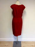 PLANET RED SCOOP NECK PENCIL DRESS SIZE 18