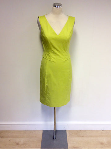 KAREN MILLEN LIME GREEN PENCIL DRESS SIZE 10
