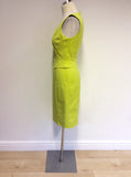 KAREN MILLEN LIME GREEN PENCIL DRESS SIZE 10