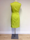 KAREN MILLEN LIME GREEN PENCIL DRESS SIZE 10