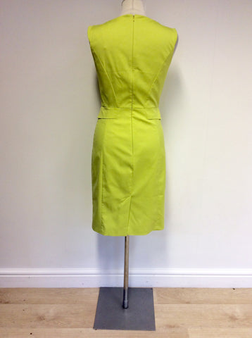 KAREN MILLEN LIME GREEN PENCIL DRESS SIZE 10