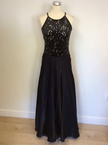 Elinette Black And Silver Trim Full Length Ballgown Size S