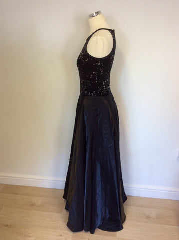 Elinette Black And Silver Trim Full Length Ballgown Size S