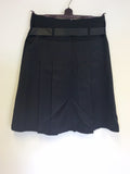 MONSOON BLACK TIE BELT PLEATED KNEE LENGTH OCCASION SKIRT SIZE 12