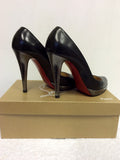 CHRISTIAN LOUBOUTIN BLACK LEATHER & PEWTER LEATHER HEELS SIZE 6/39