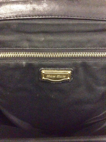 MIU MIU BLACK LEATHER MATELASSE SHOULDER BAG